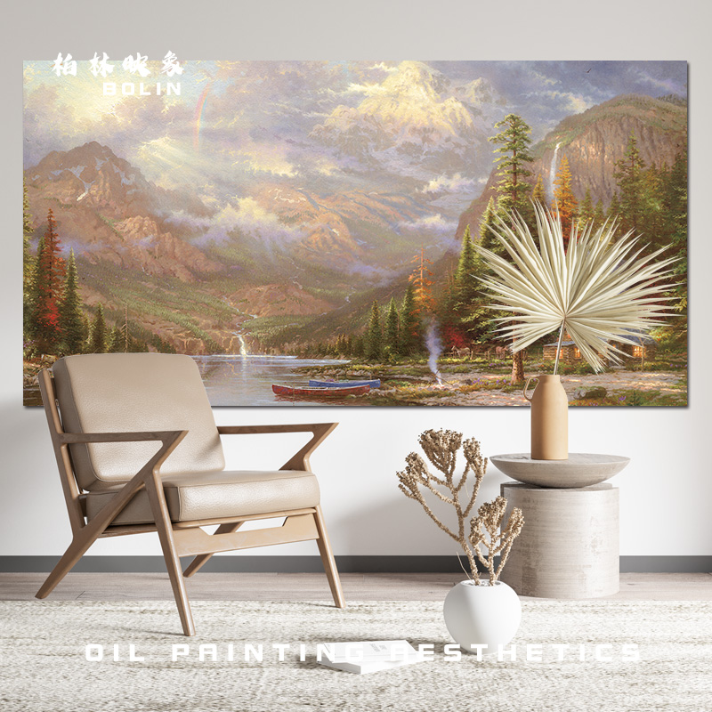 欧式艺术壁纸风景油画美式田园客厅卧室电视背景墙装饰贴画墙贴