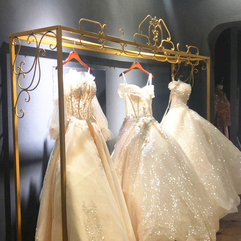 欧式铁艺婚纱架婚纱店衣架落地高档影楼婚纱展示架旗袍礼服挂衣架