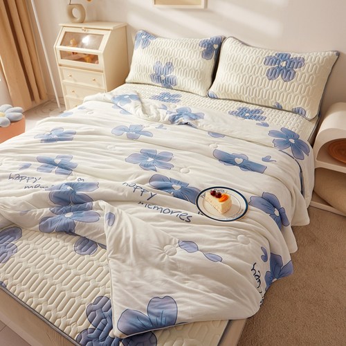 针织棉夏凉被空调被夏季可机洗薄被子儿童学生宿舍单人春秋被芯