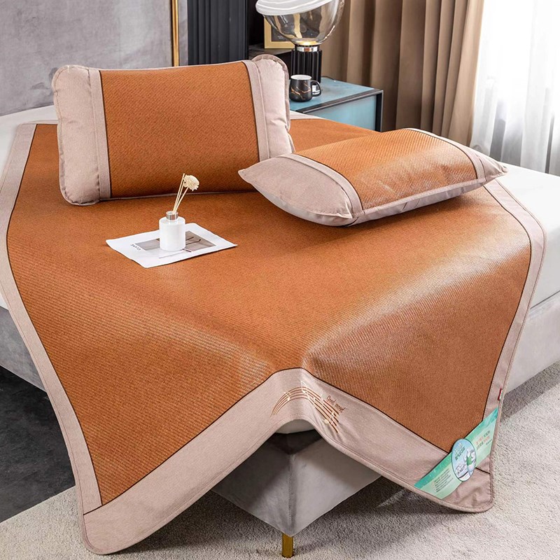 瑞兹好心情凉席透气藤席空调席1.5米床1.8m折叠加厚夏席子三件套