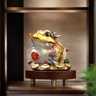 轻奢招财金蟾摆件高级感家居办公桌面装 新中式 饰高档开业乔迁礼品