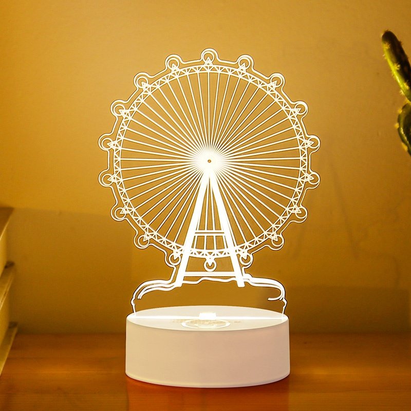 3D小夜灯充电式台灯床头网红卧室柔光女生睡觉睡眠夜光浪漫插电款