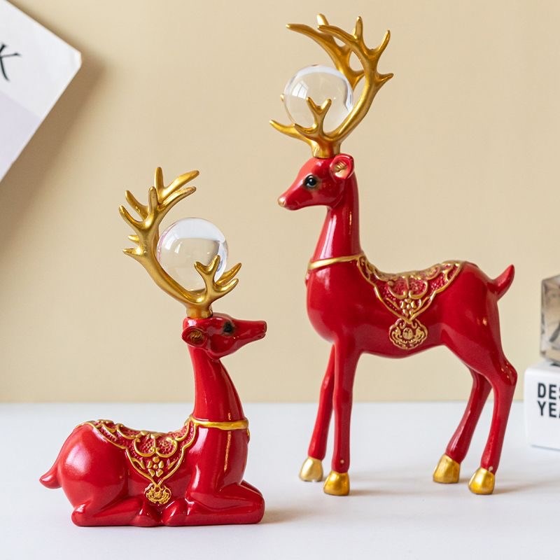 福鹿摆件创意家居装饰品乔迁开业招财礼品客厅电视柜酒柜玄关摆设