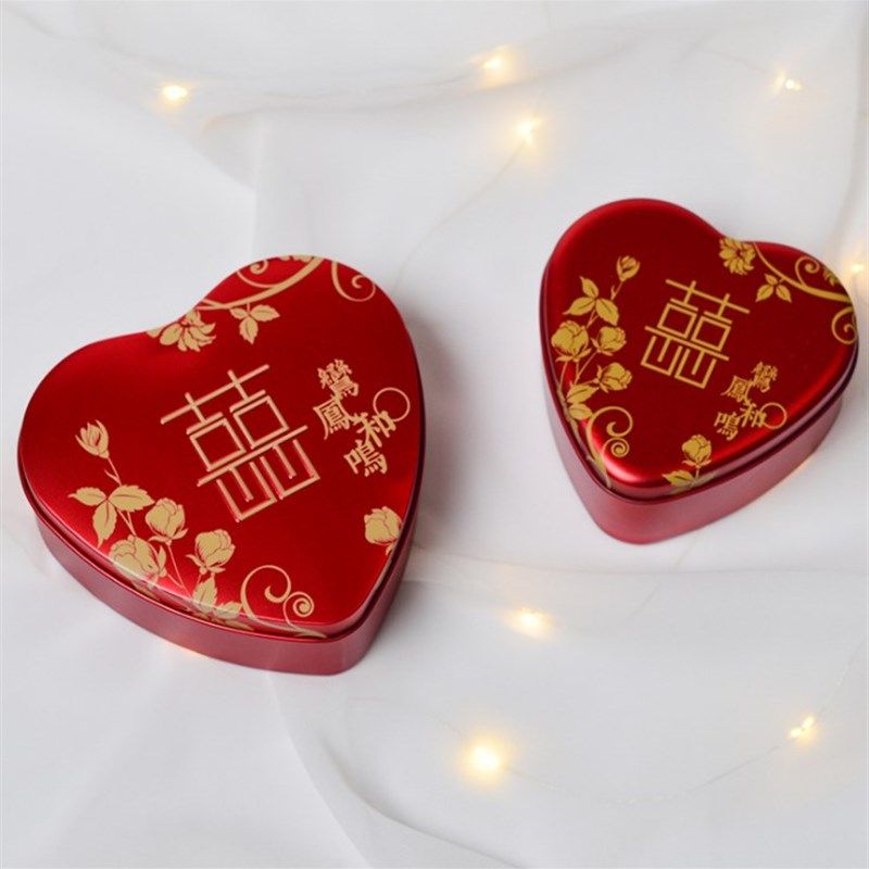 新款心形马口铁喜糖盒子创意礼品糖果盒个性喜糖包装婚庆中号礼盒