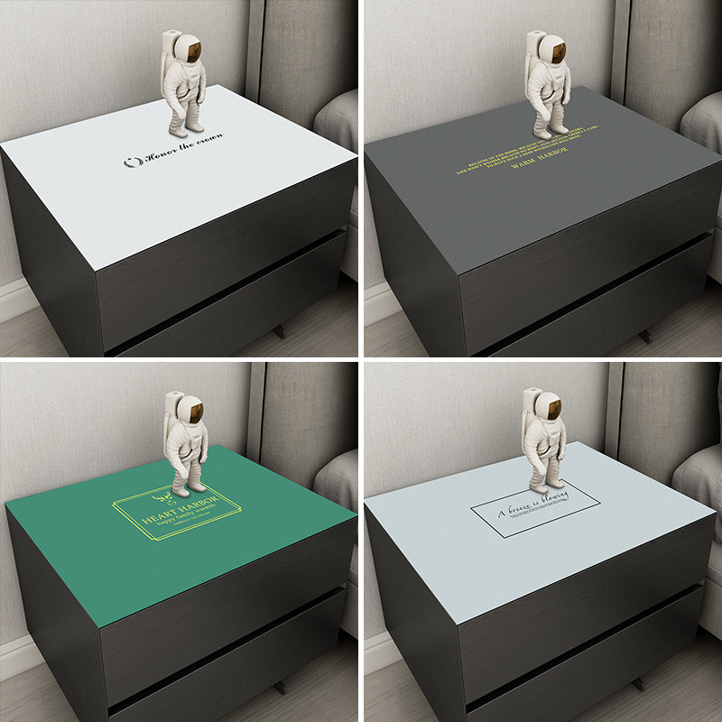 简约现代皮革床头柜垫子防水pvc桌垫家用免洗小边柜子防尘桌盖布