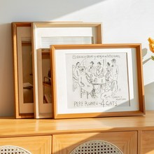 实木相框挂墙框架边条A4组合空框白色简约装裱画框20寸定制40x50