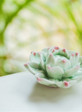 陶瓷香插 摆件 家居摆件 莲花香盘 桌面陶瓷莲花家居饰品 工艺品