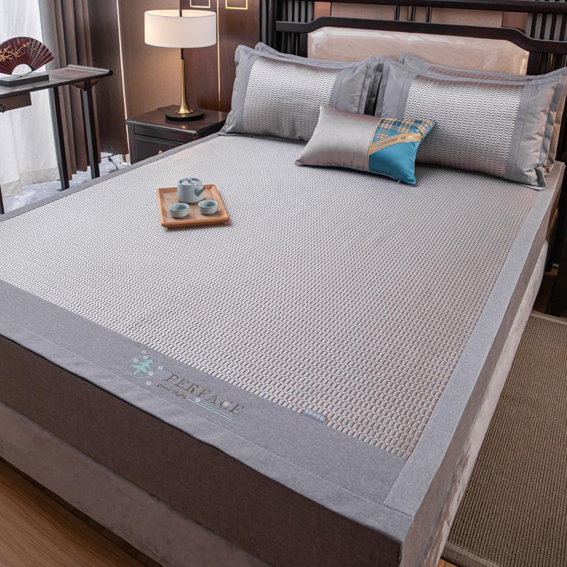 高档夏季加厚冰丝凉席冰藤席家用床席1.5x1.8x2米空调凉席子可水