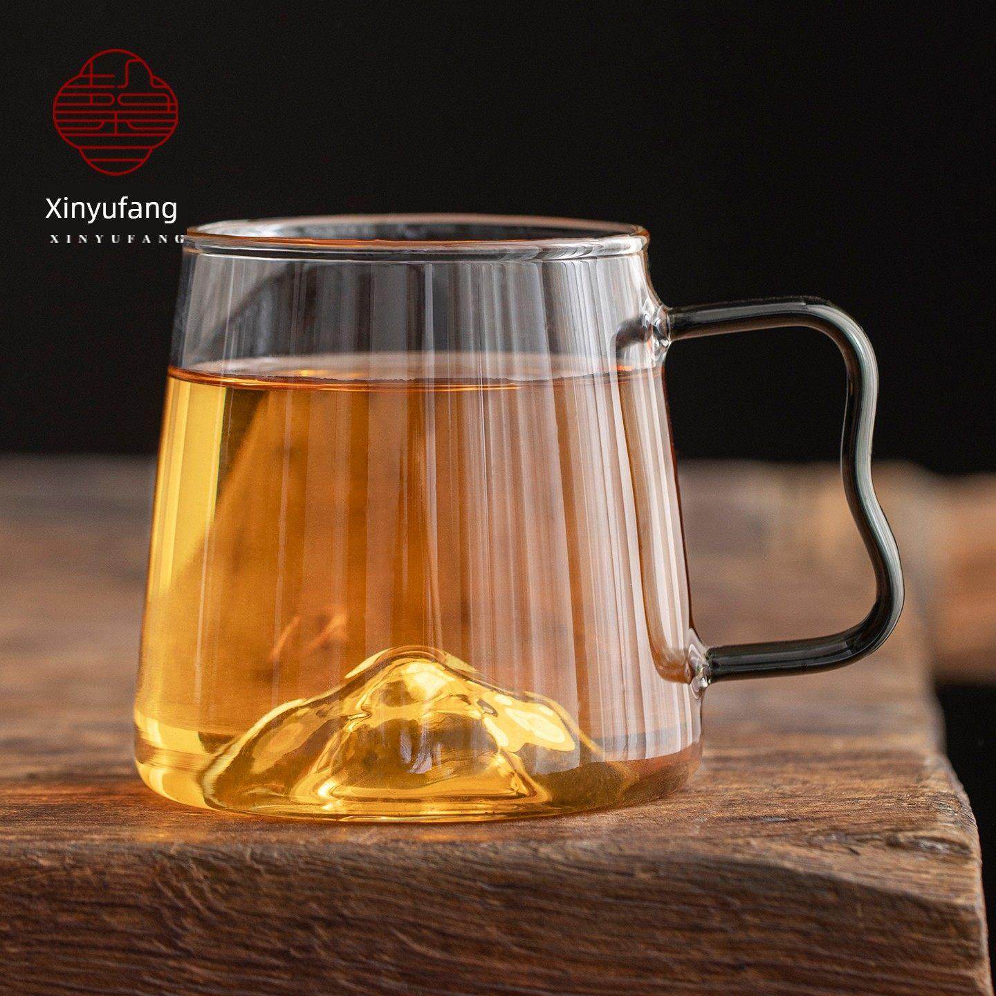 耐热高硼硅玻璃带柄水杯办公大容量茶杯创意山景杯咖啡杯,餐饮具,玻璃杯,淘宝优惠券,粉丝福利购,淘宝优惠卷