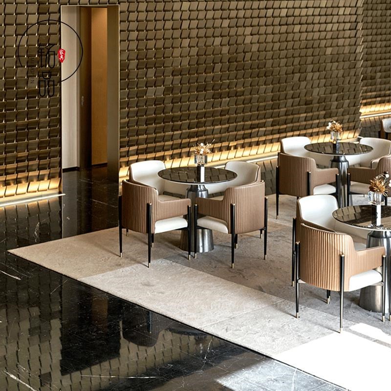 轻奢售楼处大堂洽谈沙发组合酒店会客休闲区转角卡座茶几工程定制