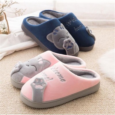 Women Fur Shoes Slippers House For Home Cotton Winter Floor
