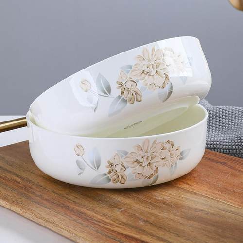 6个加深盘子轻奢骨瓷窝盘6英寸盘子餐具创意网红碟子蒸鸡蛋羹深盘