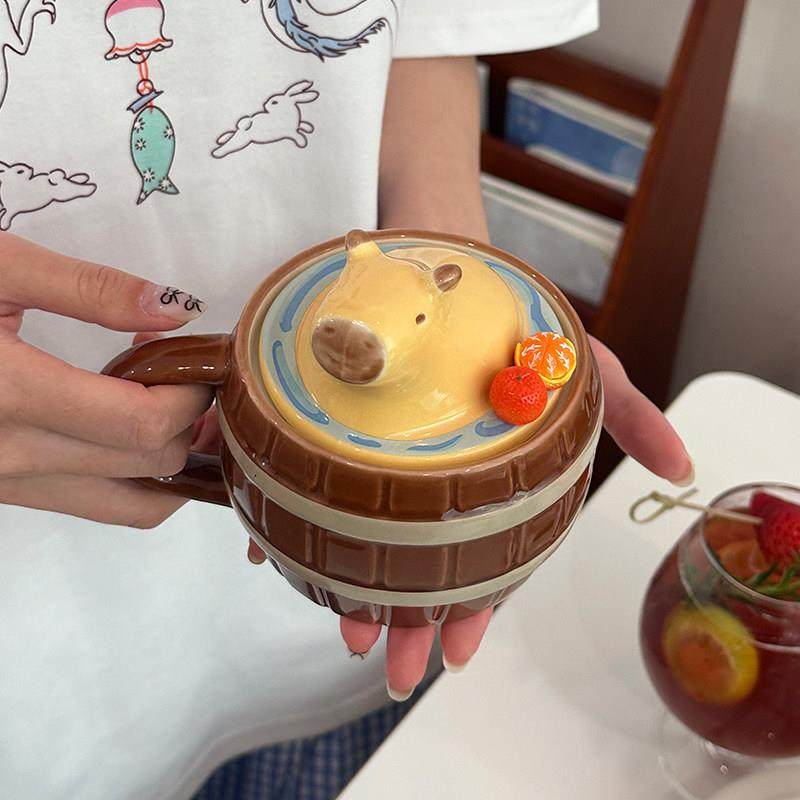 可爱创意搞怪水杯卡皮巴拉马克杯生日礼物女陶瓷办公室送男生实用