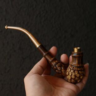 高品质手工制作天然全钉老紫竹根烟斗竹烟袋壶贵州老式土制烟斗