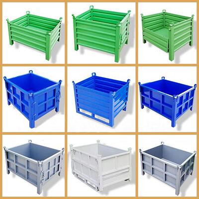 定制钢料箱加厚铁框铁箱折叠周转箱货箱金属料箱毛坯箱成品箱温强