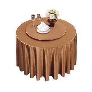 定制大圆桌专用圆形桌布转盘套酒店桌布高级感轻奢餐厅餐桌转盘套