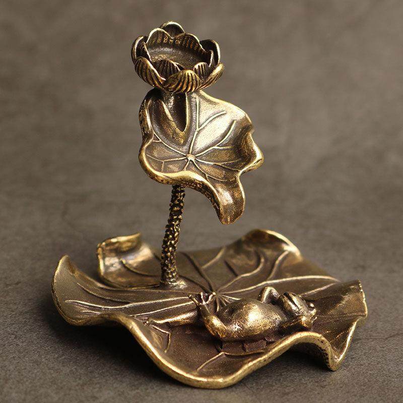纯黄铜香炉家用室内家居办公室倒流香荷花小摆件流水香薰香插香架,家居饰品,香薰炉,淘宝优惠券,粉丝福利购,淘宝优惠卷
