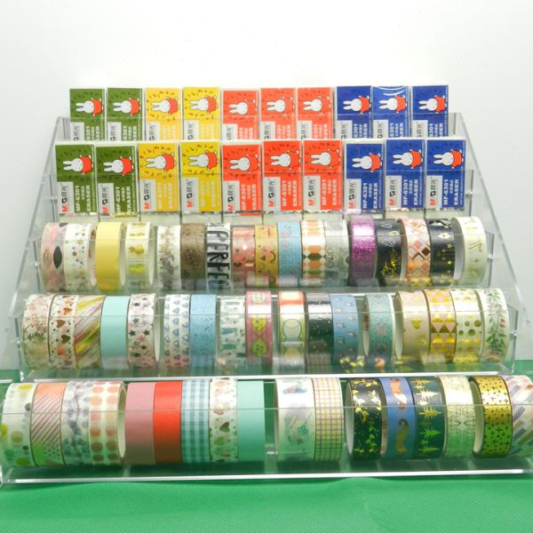 cbA文具整理橡皮擦收纳盒书店贴纸手帐胶棒展示多层纸胶带陈列架