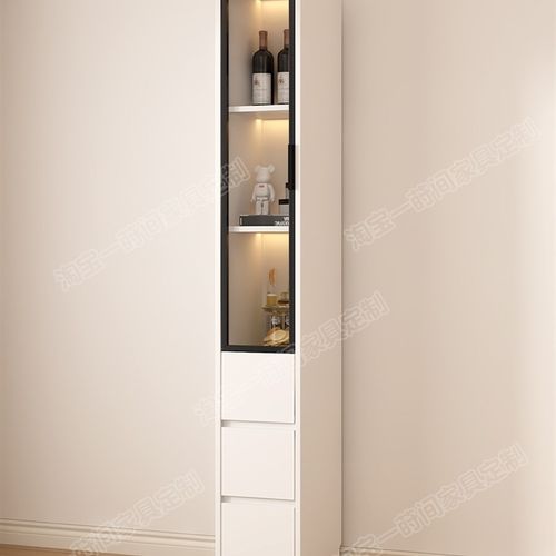 墙边薄柜20公分夹缝柜餐边柜储物柜极窄30cm超薄收纳柜靠墙一体
