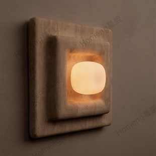 中古诧寂风覆古洞石卧室壁灯 设计师酒店过道玄关楼梯民宿壁灯