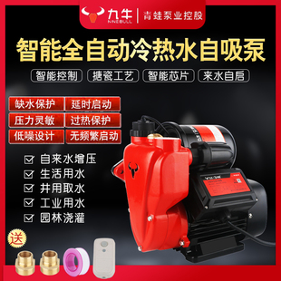 青蛙控股九牛牌水泵智能静音全自动冷热水自吸泵家用自来水增压泵