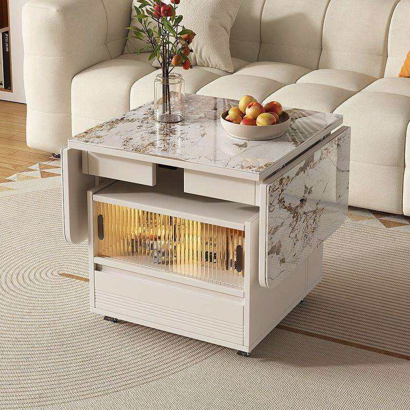 移动茶几可升降折叠小户型客厅家用多功能约岩板茶桌沙发边柜边几,3C数码配件,USB灯,淘宝优惠券,粉丝福利购,淘宝优惠卷