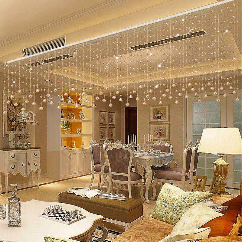 水晶珠帘珠子客厅隔断帘装饰家用风水半挂帘门帘免打孔吊帘子新款