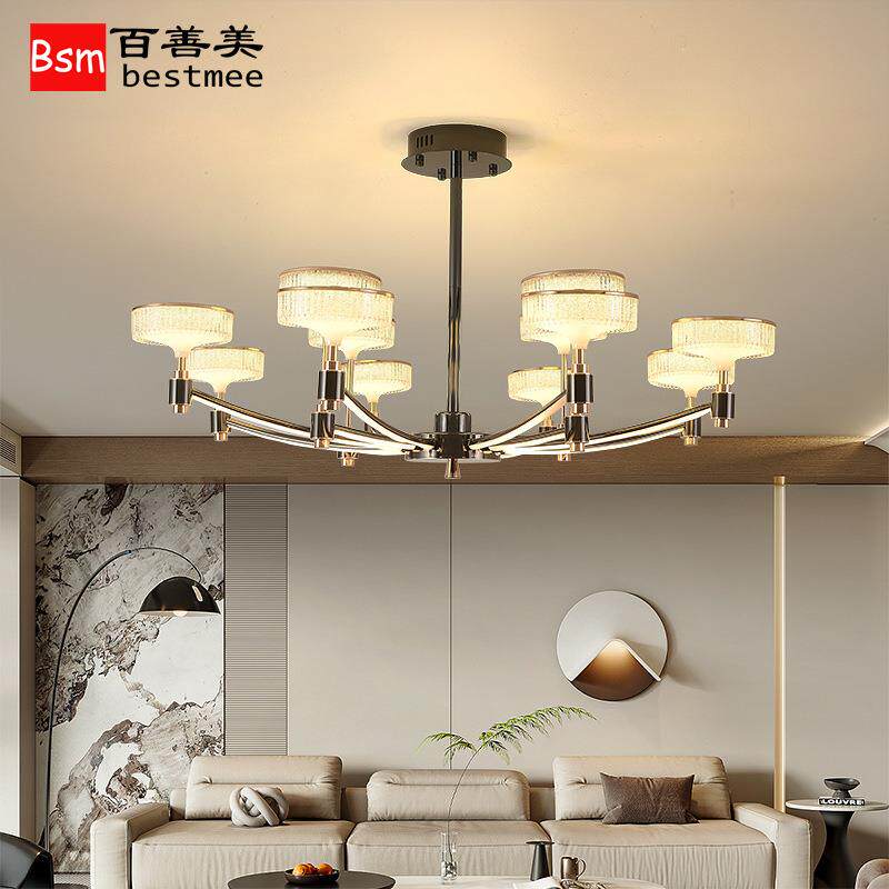 新款现代简约客厅吊灯北欧轻奢铝材大厅主灯饰极简书房卧室餐厅灯