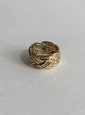 【Cnhnonp胖店】法式覆古小众手织捻纹环