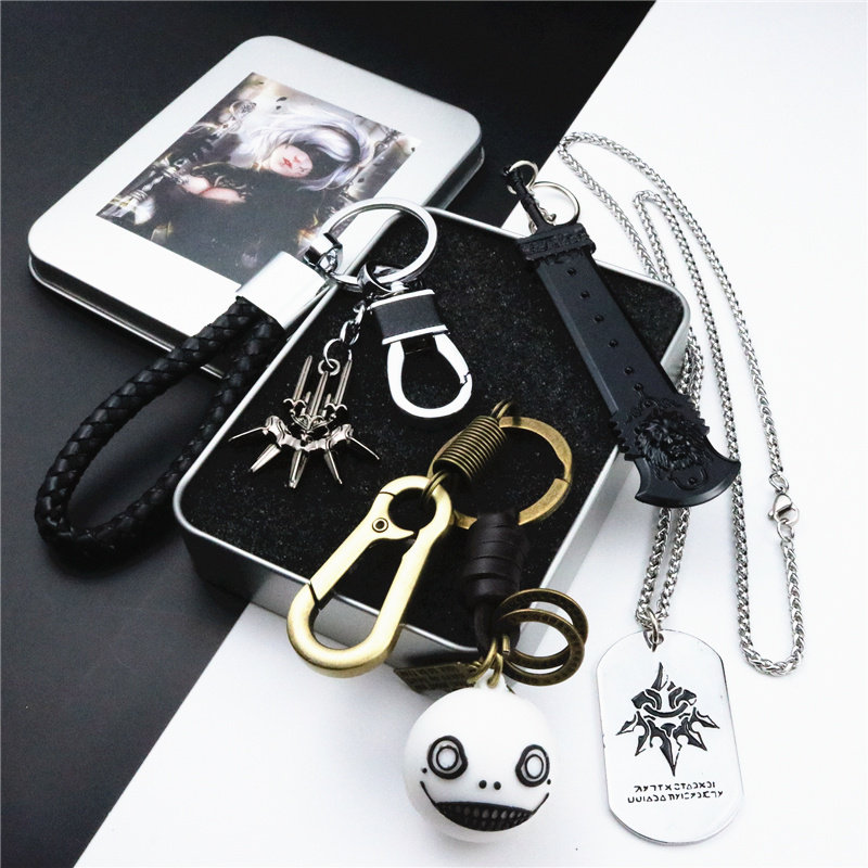 尼尔周边机械纪元2b小姐姐项链合金挂件2b尤尔哈部队钥匙扣礼盒装