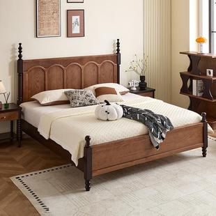 莫奈实木床法式 饰 复古双人床卧室小户型主卧1.8米创意圆拱门装