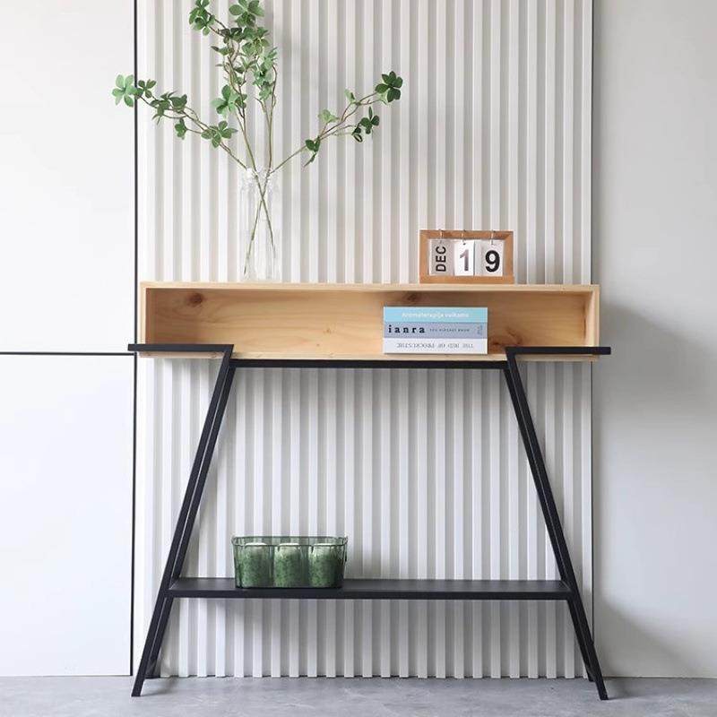 北欧现代玄关入户简约进门超窄几案桌子几铁艺条案靠墙实木走廊