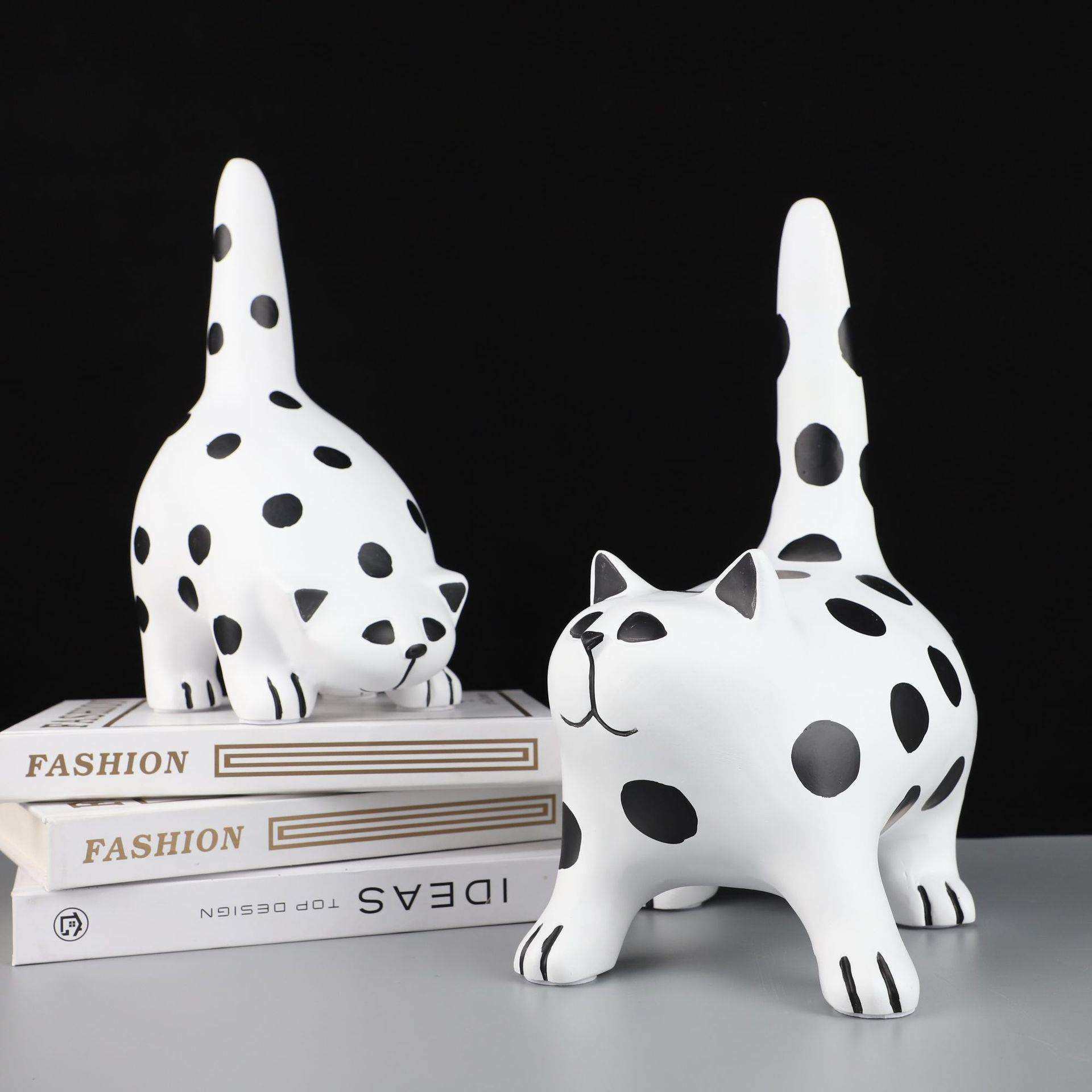 现代简约波点猫树脂摆件样板房客厅电视柜玄关家居桌面装饰品,农机/农具/农膜,植保机械,淘宝优惠券,粉丝福利购,淘宝优惠卷