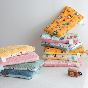 新款 棉豆豆枕头泡泡绒卡通儿童枕芯棉幼儿园午睡护颈枕AB双面安