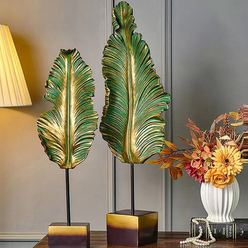 新中式轻奢玄关桌芭蕉叶