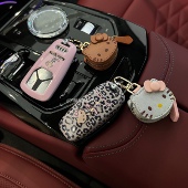 适用奥迪黑皮Kitty壳a6l车钥匙套新A4L 车女包 A7l壳扣Q5L A3l