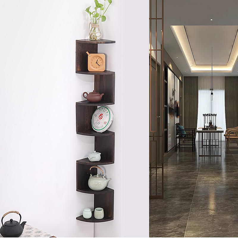 实木茶杯架茶壶架茶具置物架墙角架展示架博古架壁挂转角架多宝阁