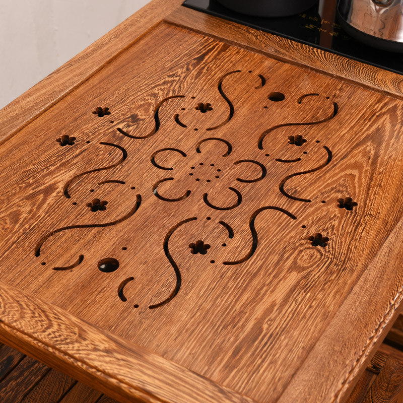 红木茶车小茶桌鸡翅木茶盘实木移动家用带轮茶水柜功夫茶几泡茶台