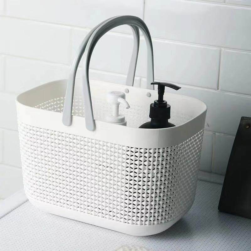 浴室手提洗澡篮子塑料浴筐桌面收纳框洗漱沐浴用品置物篮收纳筐子