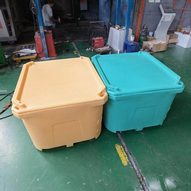 华社660L保温箱活渔虾浸泡桶干冰食品冷藏搅拌滚塑异形加工