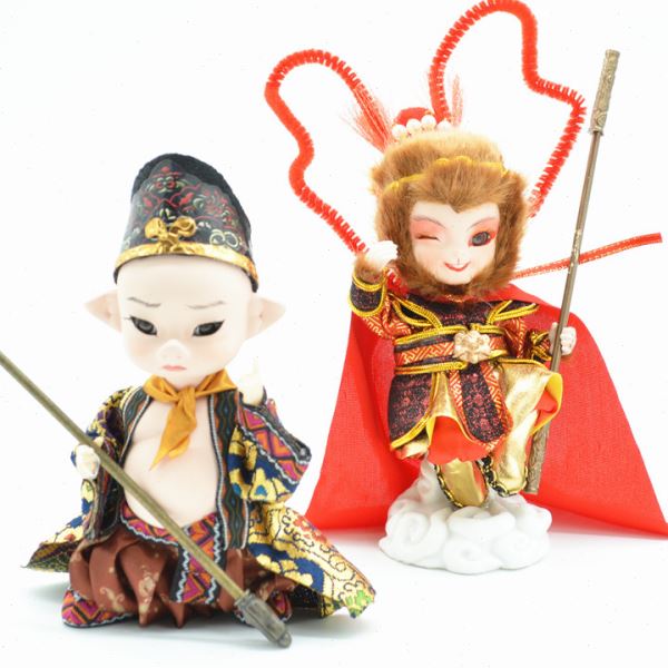 西游记京剧脸谱摆件娟人偶北京绢人娃娃纪念品中国特色礼品送老外