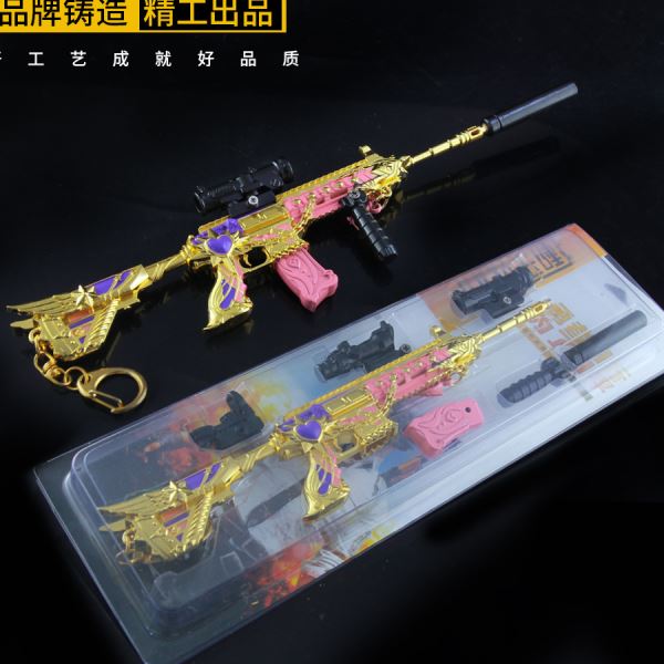 和平-精英游戏周边M416心之恋语珍藏版武器模型全金属工艺品摆件