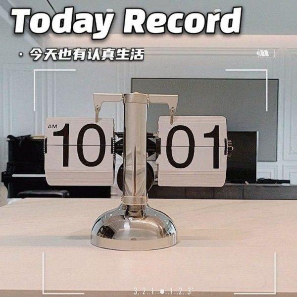 妙刻翻页钟自动复古机械钟表创意摆件台式座钟时钟客厅数字电子钟,家居饰品,立钟/落地钟,淘宝优惠券,粉丝福利购,淘宝优惠卷