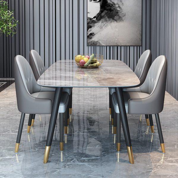 岩板餐桌意大利灰小户型现代简约轻奢实木饭桌家用6/8人极简桌子,住宅家具,岩板餐桌,淘宝优惠券,粉丝福利购,淘宝优惠卷