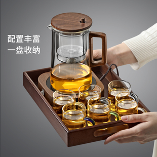 家用玻璃办公室冲茶懒人神器茶水分离泡茶杯 玻璃飘逸杯泡茶壶套装