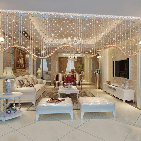 水晶珠帘隔断帘玄关过道卧室装饰阳台家用欧式餐厅客厅吊帘子珠链