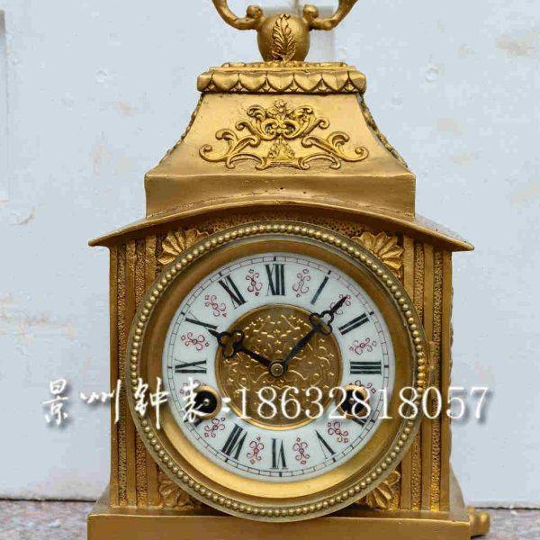 铜铸 机械纯铜座钟 古玩城 样板间 电影道具 老式发条台钟 西洋钟