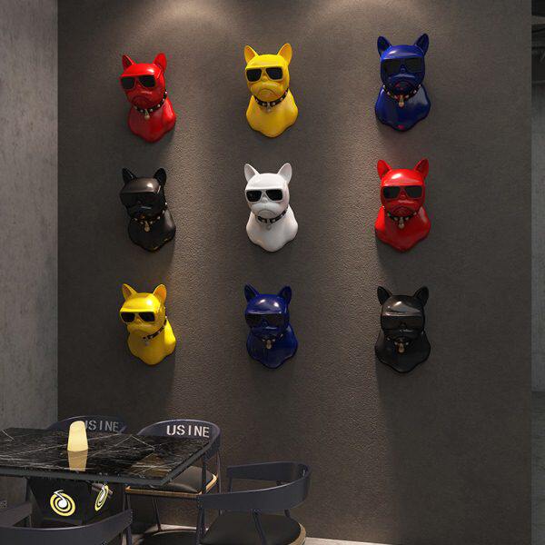 网红挂件狗店创意点法斗头墙面餐饮店壁挂装饰背景墙咖啡酒吧打卡