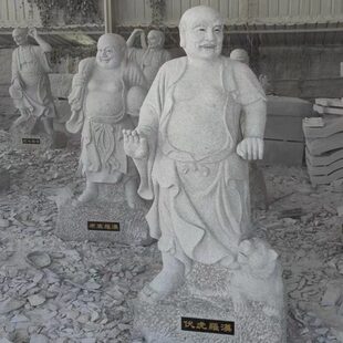 十八罗汉花岗岩石雕圆石雕人物十八罗汉雕像天王雕人物石材雕刻