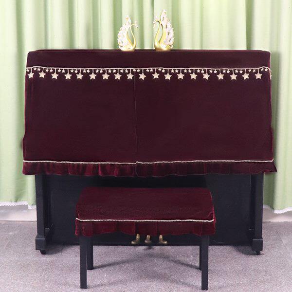 琴凳罩钢琴加厚布艺防尘套绒简约现代电子琴套金丝柔软半罩盖全